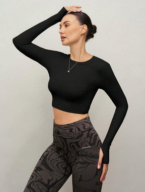 Camiseta Cropped Manga Longa Gabi