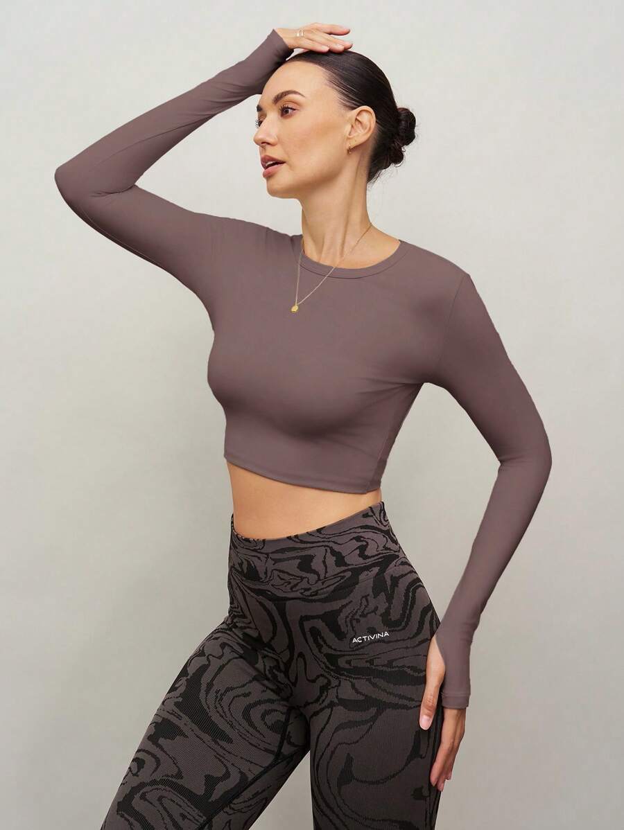 Camiseta Cropped Manga Longa Gabi