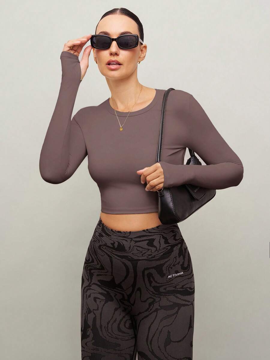Camiseta Cropped Manga Longa Gabi